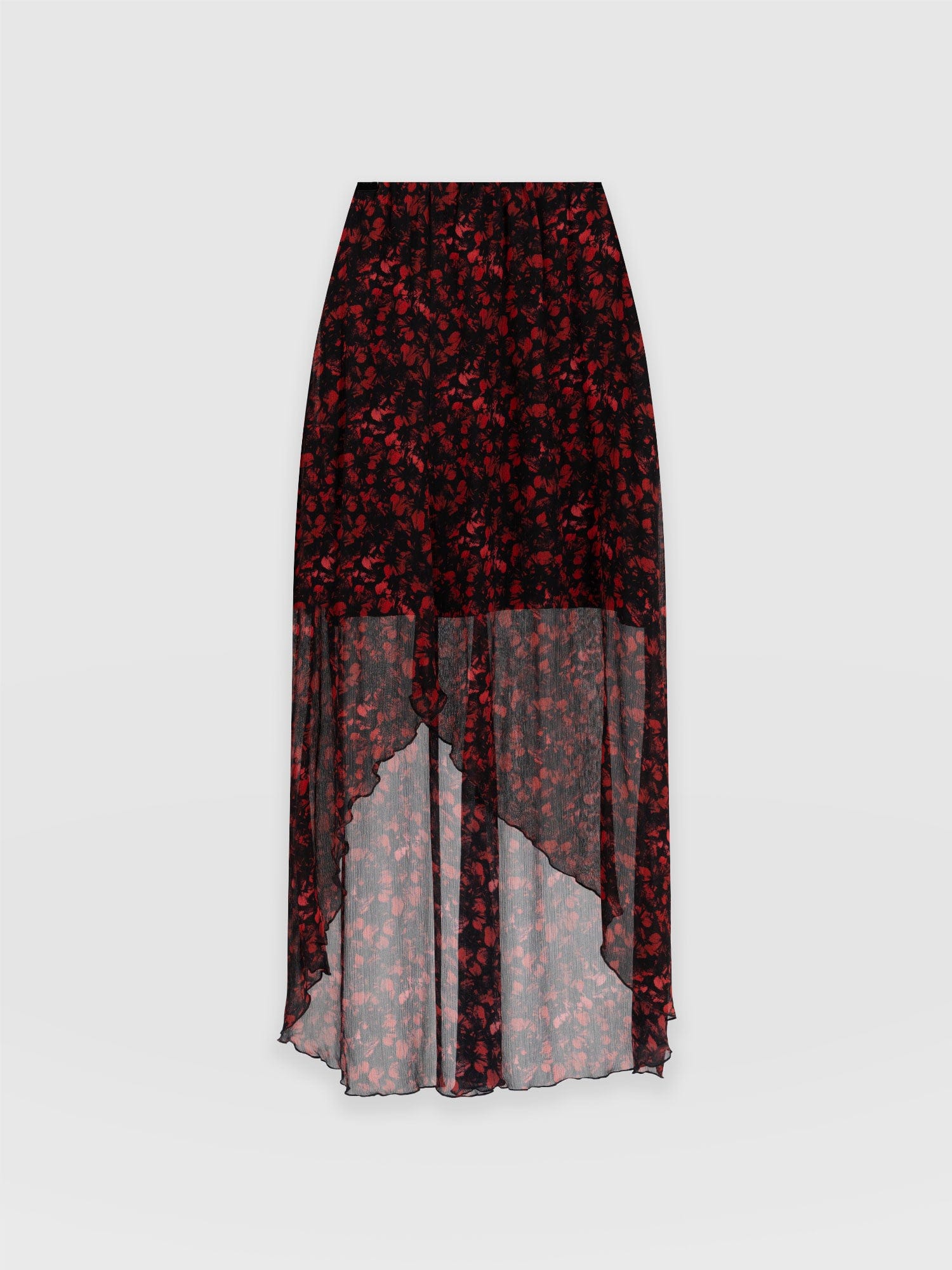 Lexie High Low Skirt - Red Amaryllis
